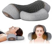 Kenmohuo Fisiorest 3 in 1 Neck Massager, 2025 New Heated Massage Neck Pillow, Cervical Traction Bed Back Pillow Sleeping, Deep Massage and Relaxation, Ergonomic Design