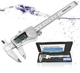 Digital Caliper Micrometer Measuring Tool - 6 inch Stainless Steel Electronic Vernier Calipers, IP54 Waterproof Accurate Gauge with LCD Screen Inch Fractions Millimeter Conversion by TENGYES