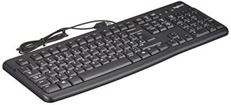 Logitech K120 Wired Business Keyboard for Windows or Linux, USB Plug-and-Play, Full-Size, Spill Resistant, Curved Space Bar, PC/Laptop, QWERTY UK Layout - Black