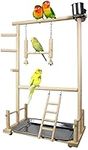 Parrot stand,parrots Playstand Bird Playground Wood Perch Gym Stand Playpen Ladder with Toys Exercise Playgym for Small Parakeets, Cockatiels, Conures,Finches, Budgie