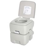 kleankin Outdoor Portable Travel Toilet Detachable Flushable Tank Easy to Use 3 Way Pistol for Camping Hiking Boating Roadtripping 5.3 Gallon (20L)