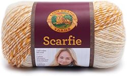 Lion Brand Yarn 826-214 Scarfie Yarn, Cream/Mustard