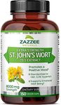 Zazzee Extra Strength St. John’s Wort 20:1 Extract, 8000 mg Strength, 0.3% Hypericin, 150 Vegan Capsules, 5 Month Supply, Concentrated, Standardized 20X Extract, 100% Vegetarian, Non-GMO, All-Natural