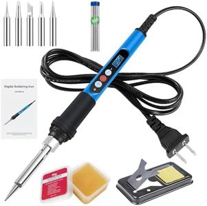 ANBES Soldering Iron Kit, 90W 110V Fast Heat up LCD Digital Soldering Gun kit with Ceramic Heater, 10 in 1 Adjustable Temperature Soldering Kit with Automatic Sleep Mode