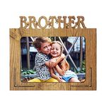 Generic Xpression Decor Brother Table Top Photo Frames Perfect for Office Table Decorations(5x7inch,Brown,Wood), Small (PNF-photoframe-Family-1)