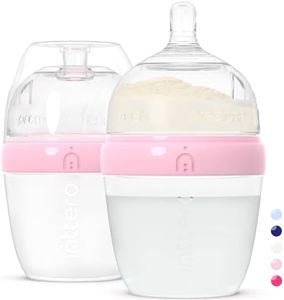 INTTERO 6oz Pink Formula Dispenser Anti-Colic Baby Bottles - 2 Pack/Slow Flow (Cute Pink) — Everyday Baby Essential — Formula Bottle On The Go — Biberones para Formula — Pop Yummy Baby Mixie Brezza