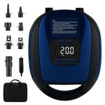 Sup Electric Pump,20psi Electric Paddle Board Pump with 5 Nozzles,Smart Inflation Auto-Off, Digital Adjustable LCD Function,12V Electric Pumpe for Sup and Inflatable Kayaks (Dark Blue)