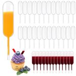 Cupcake Pipettes, Pipettes Plastic Droppers 200pcs Cupcake Droppers 4ml Plastic Clear Pipette for Cupcakes Chocolate Strawberries Ice Cream, Easy Squeeze