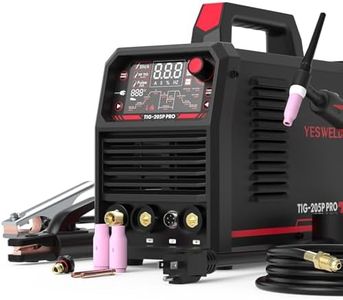 YESWELDER 205A Tig Welder with Pulse Large LED Display, Stick/DC TIG/Pulse TIG 3 in 1, 110&220V Dual Voltage TIG Welding Machine TIG-205P