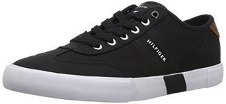 Tommy Hilfiger Men's Pandora Sneaker, Black Canvas, 11.5