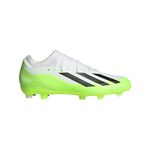 adidas Unisex-Adult X Crazyfast.3 Firm Ground, White/Black/Lucid Lemon, 10.5