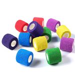 WePet Vet Wrap, Vet Tape Bulk Self-Adherent Gauze Rolls Non-Woven Cohesive Bandage First Aid for Dogs Cats Horses Birds Animals Strong Sports Tape for Wrist Ankle 2 Inch x 12 Rolls (6 Colors)