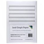 A4 Manuscript Music Paper 5X Double Stave Staff - 30 Loose-Leaf Sheets