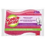 Scotch-Brite Scrub Sponge, 3 Pack, Delicate Care, Extra Gentle Dish Scrubber for Non- stick Cookware, Stemware, Mirrors