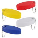 4pcs Boat Key Floating Keychain, Boat Floating Keychain PU Bright Color Oval Floating Key Ring Boat Key Float for Boating Surfing Fishing Outdoor Water Sports (4 Colors)