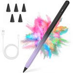 COO Stylus Pen for iPad 2018-2022 with Palm Rejection, Active Pencil Apple 10th/9th/8th/7th Generation, Pro 11/12.9 inch, Air 5th/4th/3th Gen, Mini 6th/5th Gen (Black and Purple)