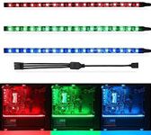 WOWLED Gaming PC RGB LED Strip Lights Magnetic for Mid Full Tower Case Lighting for Aura Sync Gamer DIY 4Pin RGB Header 30cm 5050 Pack of 3 Strips