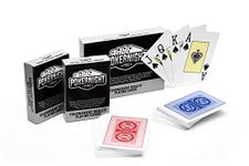 Poker Night Pro Texas Hold Em Poker Cards - 2 Decks of Professional Waterproof Plastic Playing Cards UK | (1 x Red/1 x Blue) | 54pcs Per Deck | 2 Jokers | Jumbo Index | Casino Quality