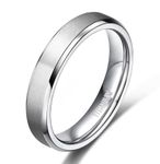 TIGRADE Titanium Rings 4MM 6MM 8MM 10MM Wedding Band in Comfort Fit Matte for Men Women, Silver 4MM, Size 3.5