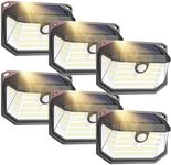 Dollcora Solar Outdoor Lights Motion Sensor [230 LED/6 Packs] Solar Security Lights, 3 Lighting Modes, 270° Wide Angle, IP65 Waterproof, Step Wall Solar Powered Lights for Garden Fence Yard Deck