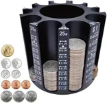 CO5IN1 Coin Sorter Pen Holder Change Counter Pencil Holder as Desk Organizer, Coin Counter Machine Change holder Store 540pcs, Coin Organizer Coin Wrappers Coin Bank, Easy to Use & Accurate as a Gift