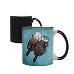 Getagift Otterly Romantic Otters Holding Hands Valentines Day Birthday Wedding Anniversary Unique Ceramic Colour Changing Magic Cup/Mug.