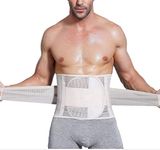 AOOPOO Men's Abdomen Belt Waist Trimmer Belt for Men Adjustable Slimming Belt Weight Loss Belly Fat Burner Belt Body Shaper Slimmer for Outdoors Sports Fitness (beige, XL)