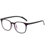 ANRRI Blue Light Blocking Glasses Anti Eye Strain Computer Glasses Filter UV400 Lightweight Purple Frame Eyeglasses for Women Men