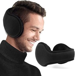 AURUZA Ear Muffs Winter Women Men Unisex，Adjustable Soft Warm Ear Warmers for Women，Foldable Black Earmuffs for Ear Covers ，Ear Warmers Winter Accessories for Winter Cold Weather Outdoor Activities