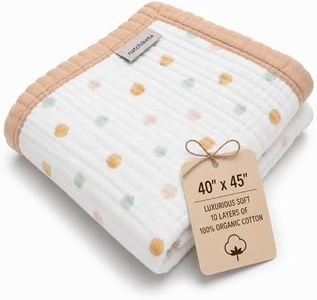 Organic Cotton Muslin Baby Blanket for Boys & Girls - Luxurious Soft Toddler Quilt for Swaddling - Gender Neutral Blanket - Baby and Toddler Gift - Neutral Dot