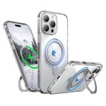 Niunisi Magnetic 360°Ring for iPhone 16 Pro Case with Stand, Compatible with Magnetic Military-Grade Shockproof Cover Rotatable Kickstand Phone Case for iPhone 16 Pro 6.3", Clear