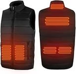 Heated Vest, Unisex Washable USB Rechargeable Heated Waistcoat Winter Body Warmer Jacket Heated Gilet Coat for Outdoor Activities Men/Women Black (No Mobile Power