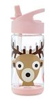 3 Sprouts Water Bottle - Kids Small Spill Proof 12oz. Plastic Spout Water Bottle, Deer