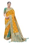 MANOHARI Most Trendy Banarasi Silk Woven Pattern Jacquard Saree For Women With Blouse Piece_Mn1716-1, Blue