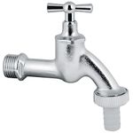 Variosan 10643 outflow valve, 1/2”, matte, chrome, with hose connection and toggle top