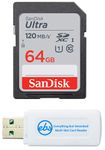 SanDisk 64GB SDXC SD Ultra Memory Card Works with FujiFilm FinePix XP50, XP60, XP70, XP80, XP90 Underwater Digital Camera (SDSDUNR-064G-GN6IN) Bundle with (1) Everything But Stromboli Card Reader