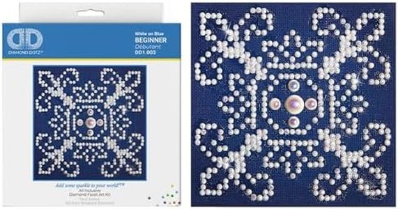Diamond Dotz White on Blue Pattern Diamond Painting Kits for Adults - Diamond Art Kits a Relaxing Creative Craft Kit with Dotz Gems 4.2"x4.2"