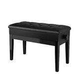 Clevich Piano Stool,Height Adjustable Bench with Storage, Heavy Duty PU Leather Keyboard Bench,Multi-Purpose Dressing Table Stool (Black, 150kg Capacity, 72x33x48-58cm)
