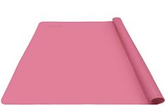 20 x 24inch Reusable Silicone Table Mat Child Kids Dinner Placemat Desk Countertop Waterproof Protector Heat Insulation Kitchen Pastry Rolling Dough Pad Tool (Pink)