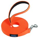 Vivifying Waterproof Dog Leash, 20ft Durable PVC Long Line Lead with Padded Handle Great for Medium Large Dogs Training, Swimming, Beach and Yard (6M, Orange)