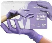 Lilac Nitrile Disposable Gloves - 200 Count - 3 Mil Nitrile Gloves Large - Powder and Latex Free Rubber Gloves - Surgical Medical Exam Gloves - Food Safe Cooking Gloves