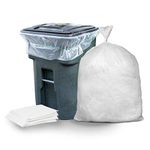 Plasticplace 95-96 Gallon Garbage Can Liners Heavy Duty Trash Bags, 2.0 Mil, Clear, 61” x 68”, 25 Count