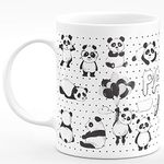 Chhaap® Panda Cartoon Panda Party Mug HD Design Hd Printed Microwave Safe Ceramic Coffee Mug Suitable Gift for Friend | Brother | Sister | Boyfriend | Girlfriend | Boys | Girls | Kids | Cousin (350 ml, White) (CR13 16)