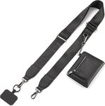 ZORBES® Fashion Phone Strap with Small PU Cash Bag Removable Phone Phone Shoulder Strap with Insert Sheet Anti-lost Universal Adjustable Polyester Phone Shoulder Strap for Travel, Daily