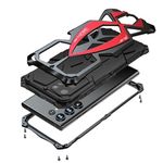 Lunivop for Samsung Galaxy s22 Ultra case (5G 6.8 inch 2022) Metal Rugged Heavy Duty The Inner Silicone Armor Cover with Camera Protection Shockproof Phone Case Funda Military Grade