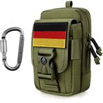 WYNEX Tactical Phone Bag with Compass, Large Dual Capacity Smart Phone Molle Case, Small EDC Utility Bag with Compass Buckle and Carabiner