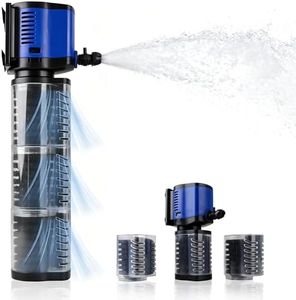 Tararium 1500L/H Submersible Aquarium Filter Pump – for 75-200 Gallon (300-750L) Fish Tanks & Small Ponds – 4-in-1 Wave Maker, Air Supply & Powerful Filtration, Freshwater/Saltwater/Turtle Safe