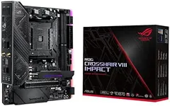 Asus ROG (X570) Crosshair VIII Impact, AMD, AM4, Ryzen 3000, (Mini-DTX) SFF Gaming Motherboard with PCIe 4.0, On-board Wifi 6 (802.11Ax), Intel LAN, SATA 6GB/s, USB 3.2 Gen 2, SO-DIMM.2 and Aura Sync
