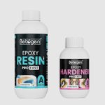 Betogen Epoxy Resin 2 : 1 - Ratio Resin and Hardener 750gm set - Crystel Clear Resin - 500gm and Hardener 250gm, Art and Craft, DIY, Begginers Resin Art kit (2 : 1-Resin : Hardener - 500gm : 250gm)