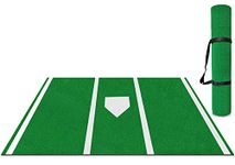 Beoub Heavy Duty Batting Mat Portable Baseball Softball Inlaid Home Plate Hitting Mats Batters Box Turf Matt Non-Slip Foam Backing for Home Cage Floors Garage Backyard Indoor Outdoor with Carry Strap